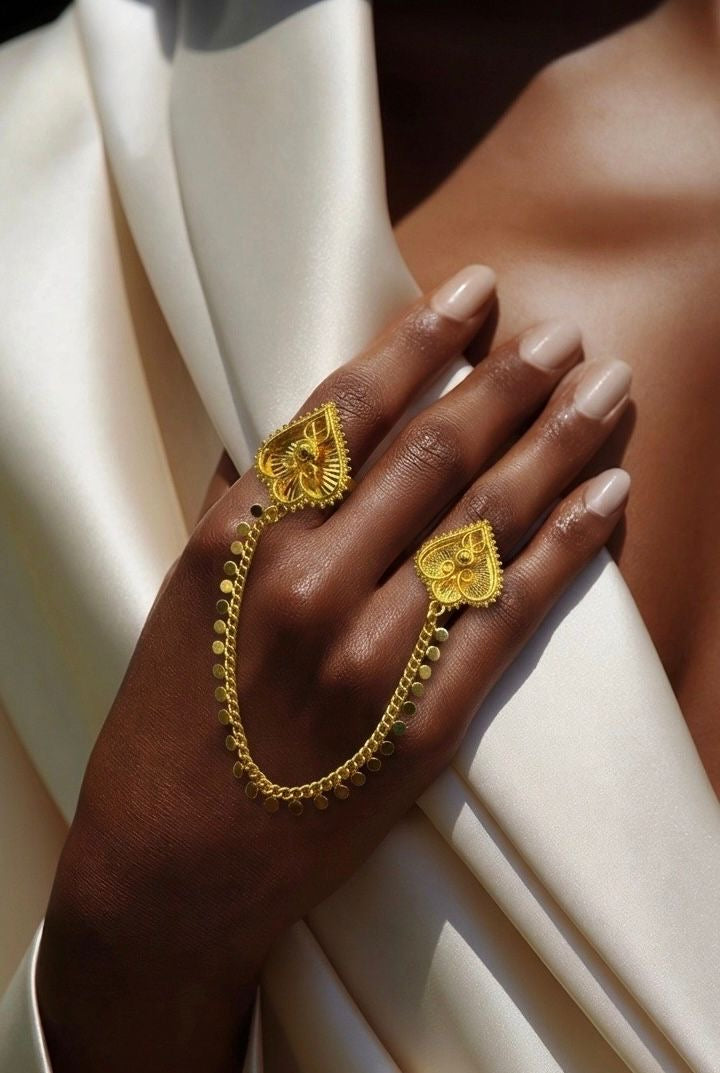 Nubia Heart Chain Ring