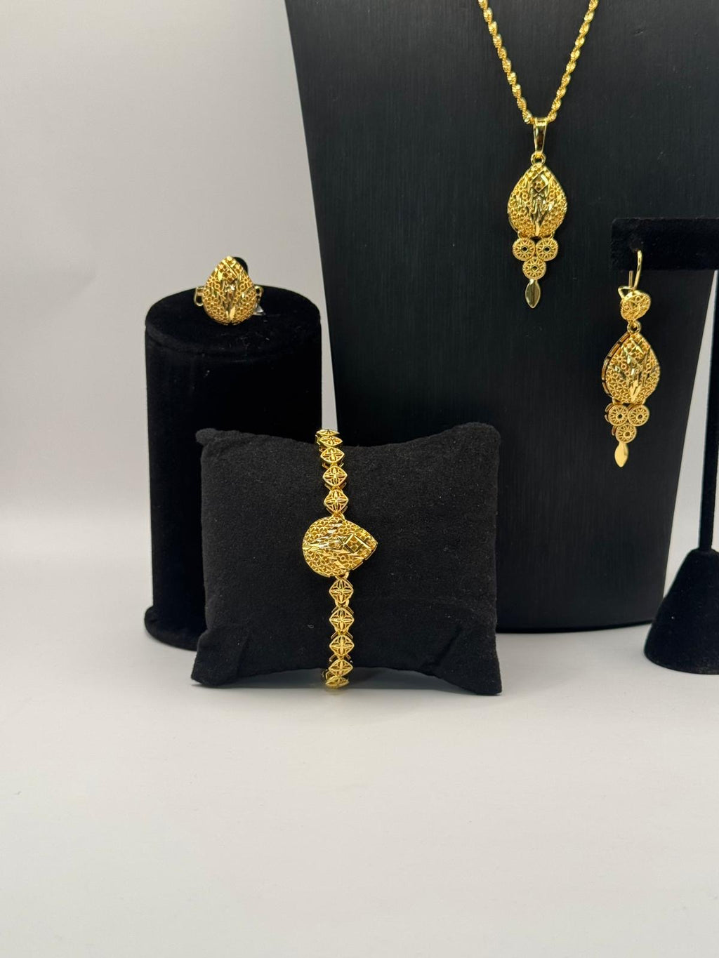 Golden Teardrop Elegance Set