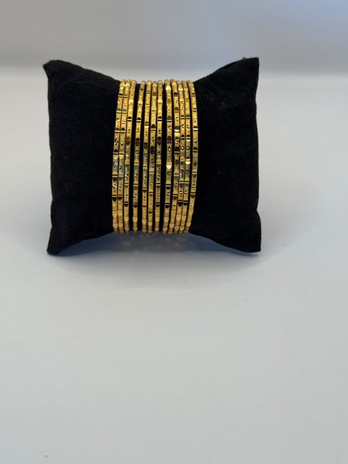 12-Piece Traditional Gold Bangle Collection