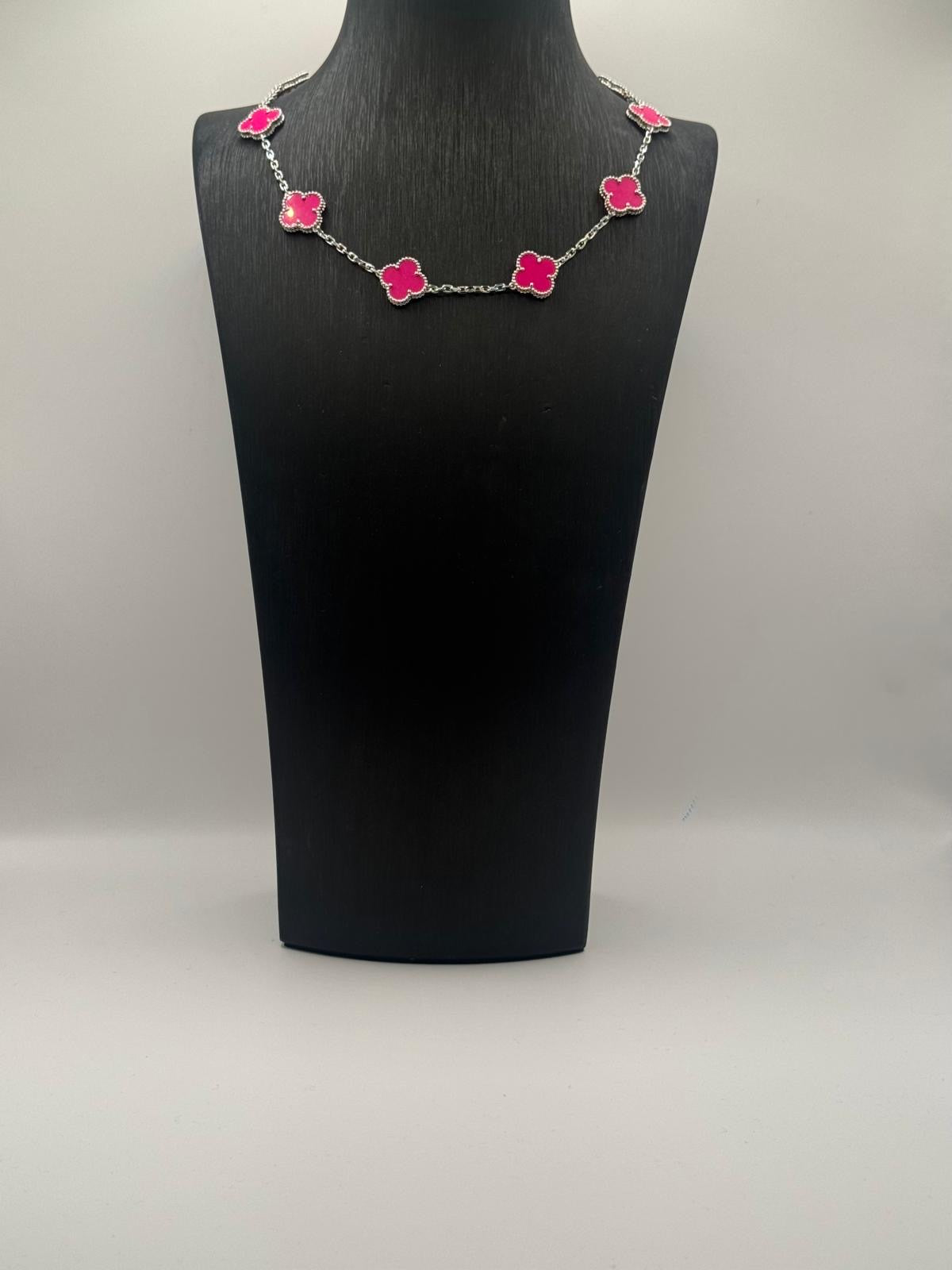 10 Four Leaves Of Noor silver and pink
