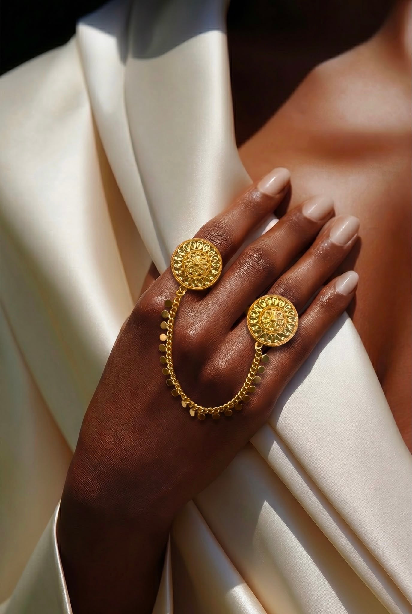 Double chain circle ring