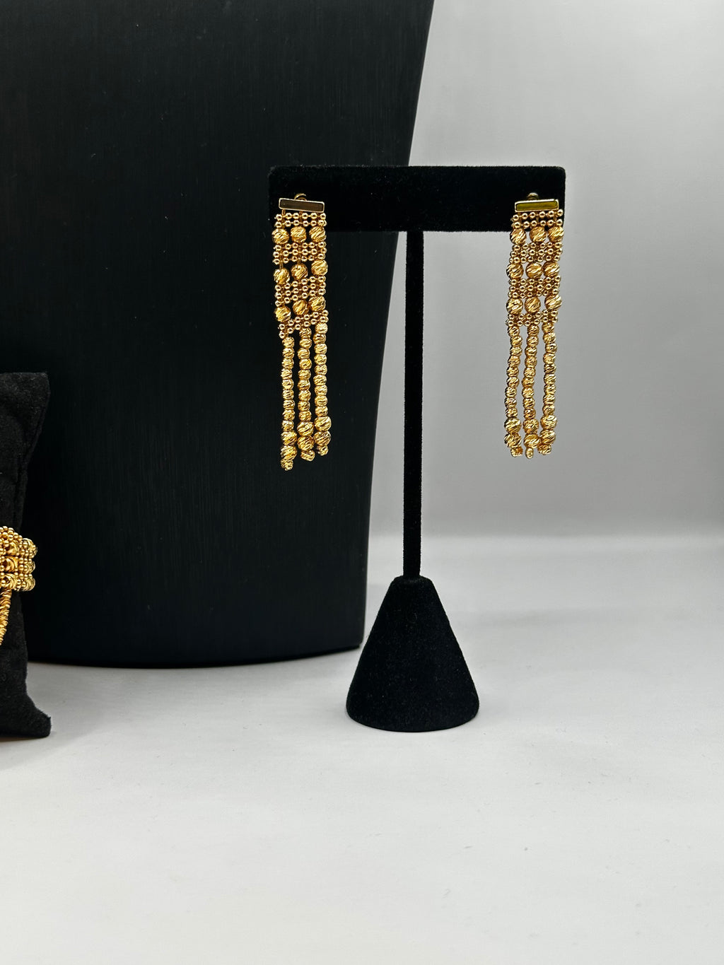 Golden Cascade Beaded Statement Necklace