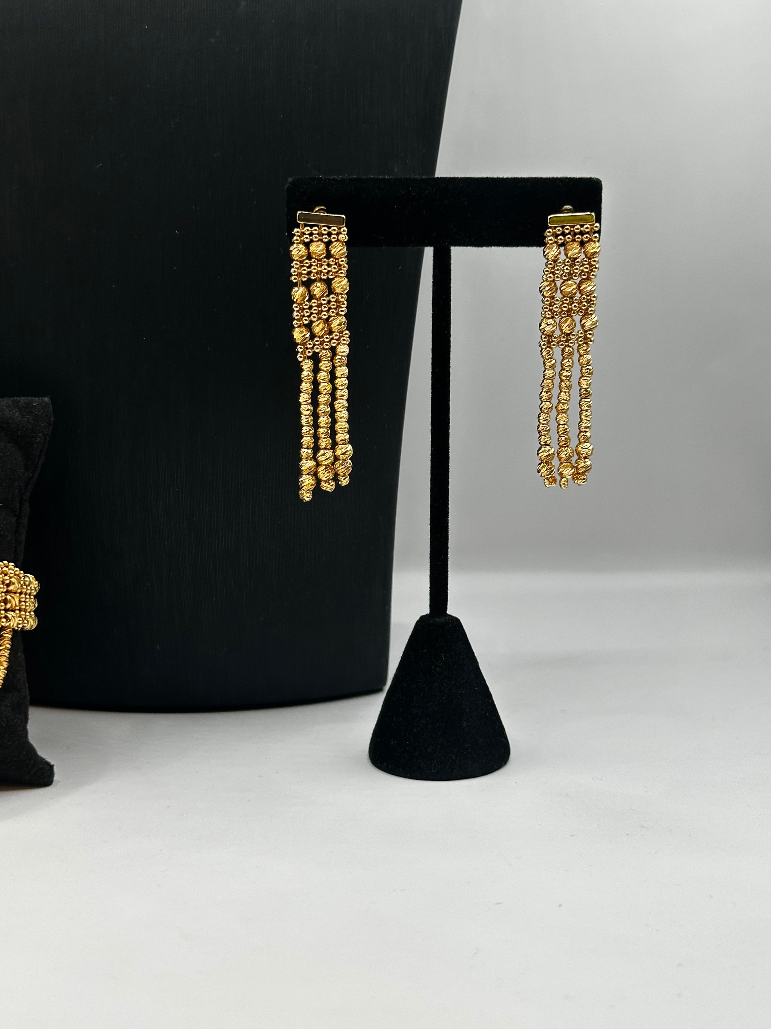 Golden Cascade Beaded Statement Necklace