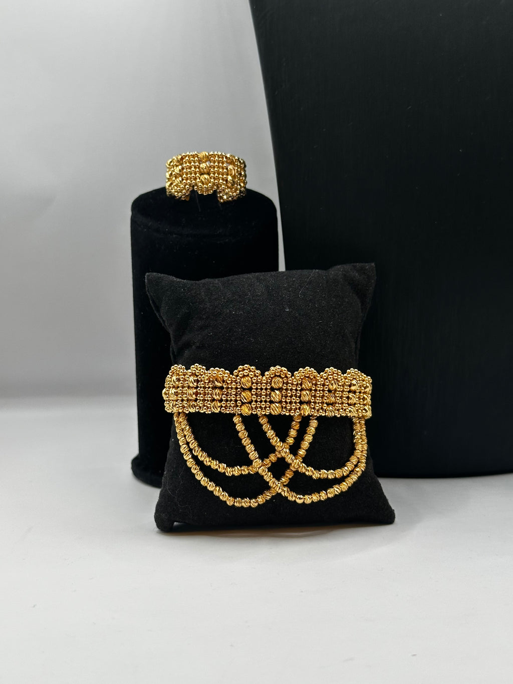Golden Cascade Beaded Statement Necklace