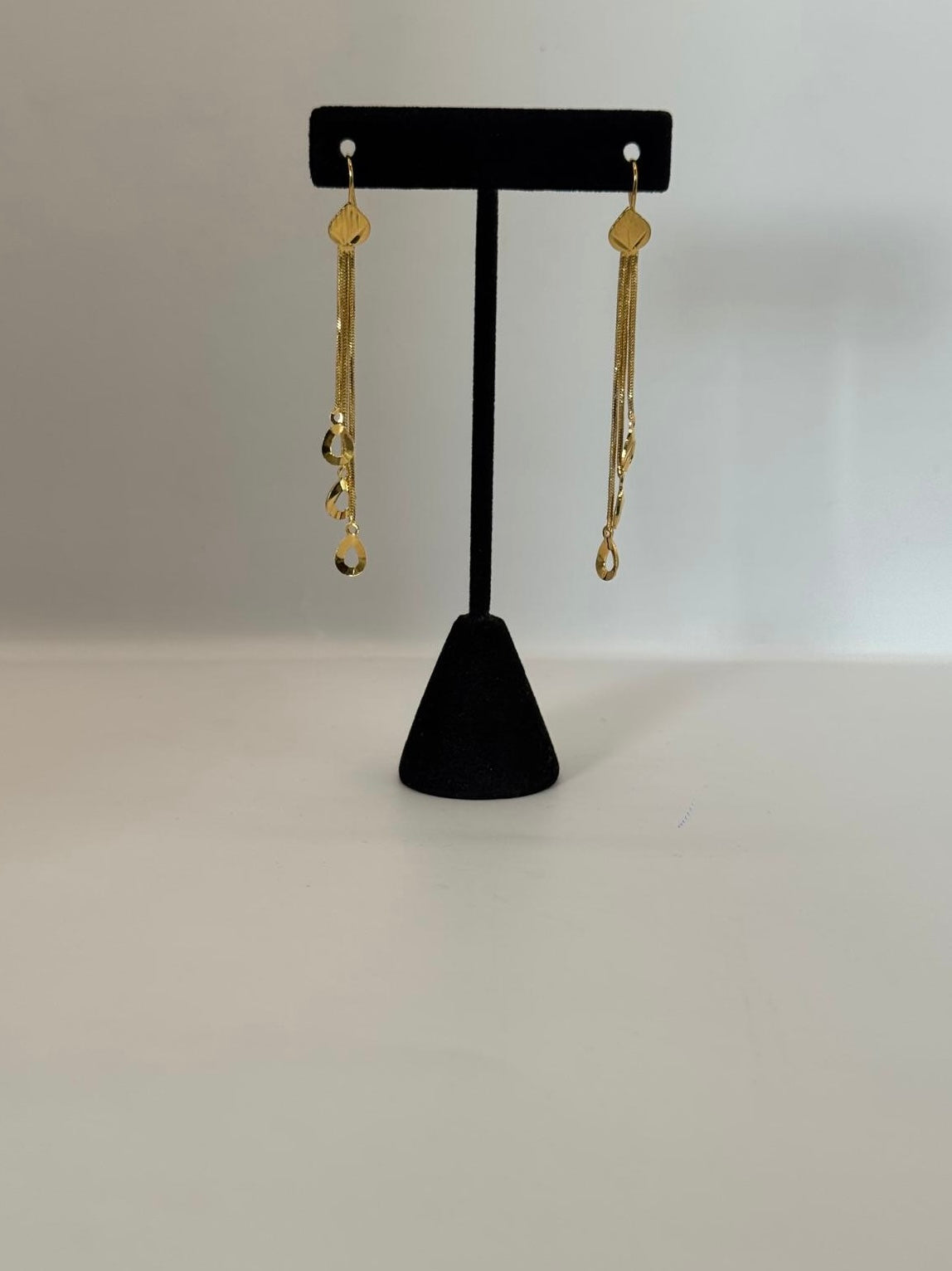 Golden oval Triple-Layer Earrings