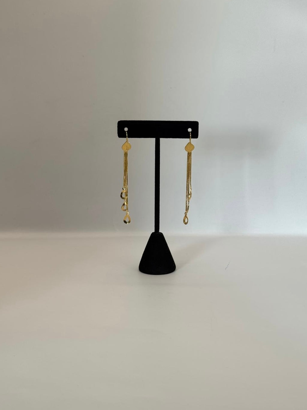 Golden oval Triple-Layer Earrings