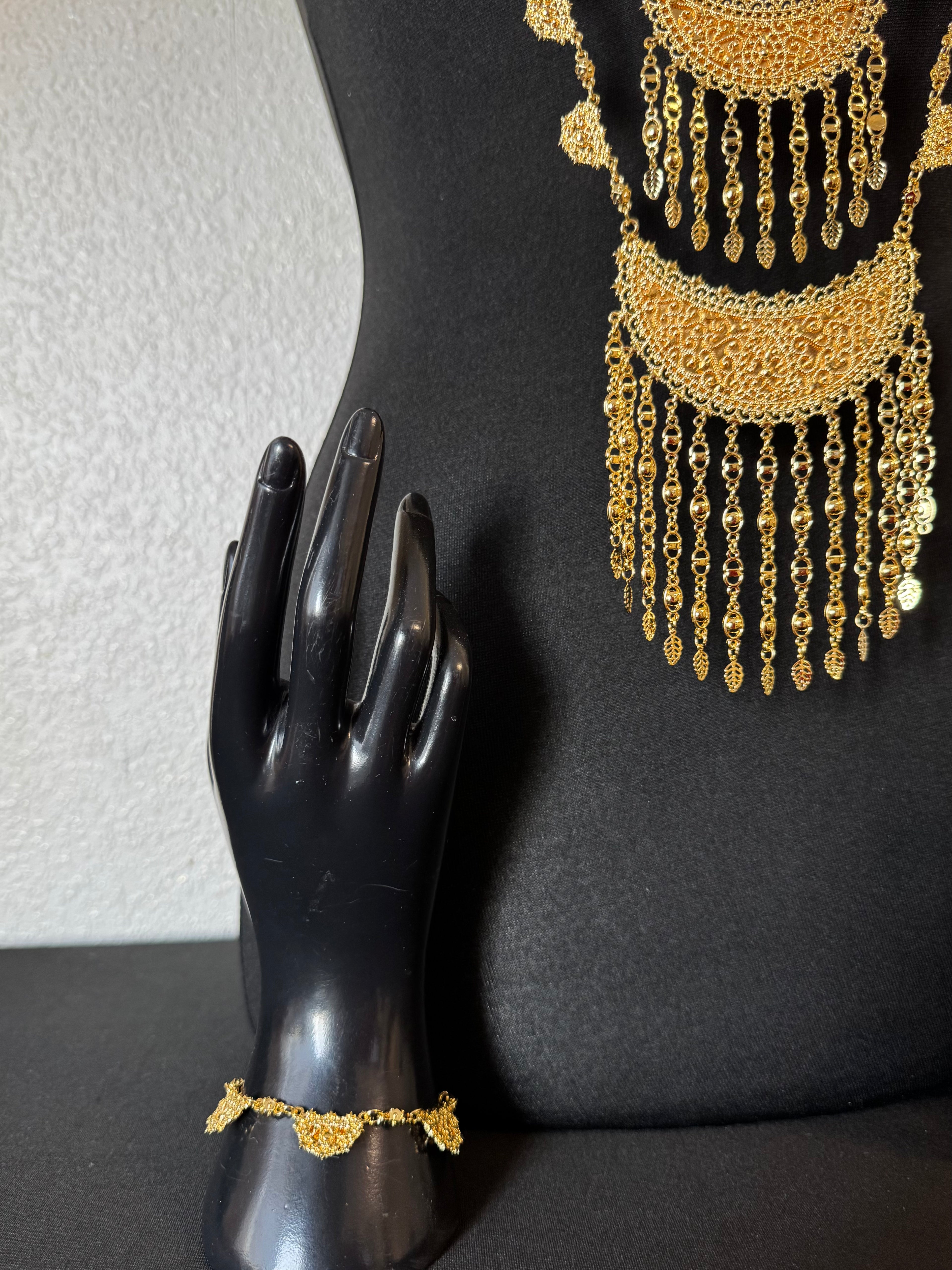 Golden Lotus Cascade Bridal Set