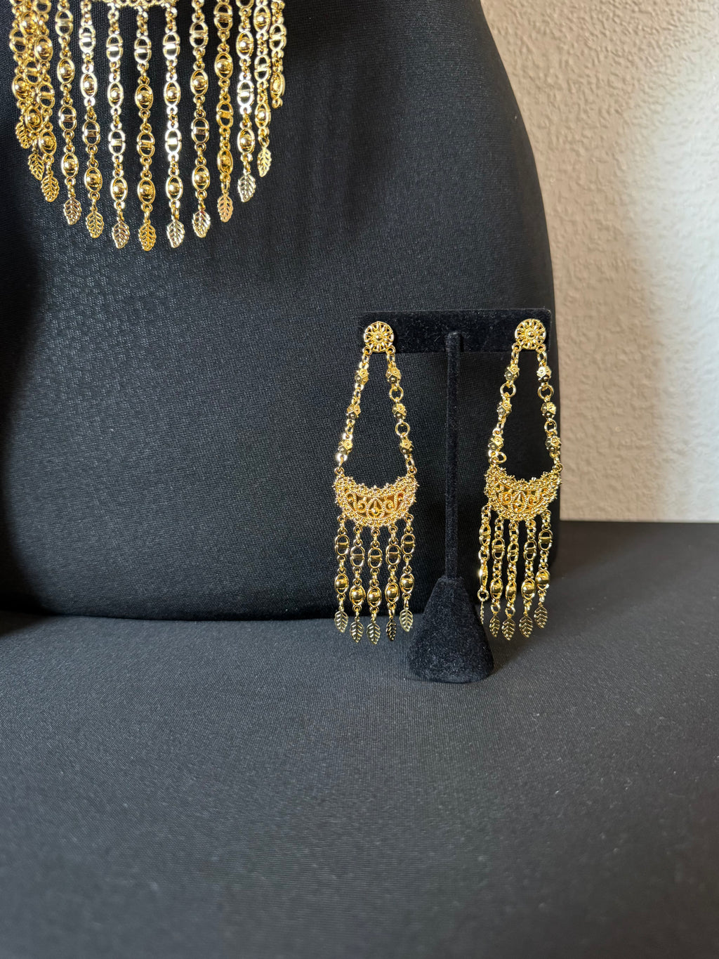 Golden Lotus Cascade Bridal Set