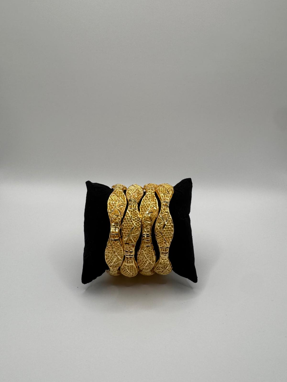 Golden Dune Wave Bangles