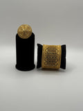 Traditional Grandeur Gold-Plated Bangle Set with Ring
