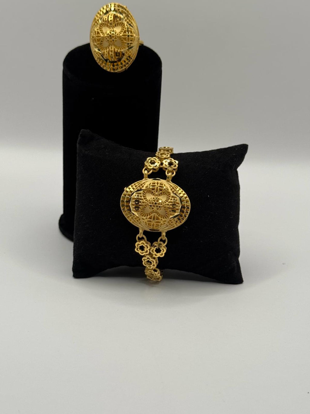 Golden Bloom Bracelet & Ring Duo