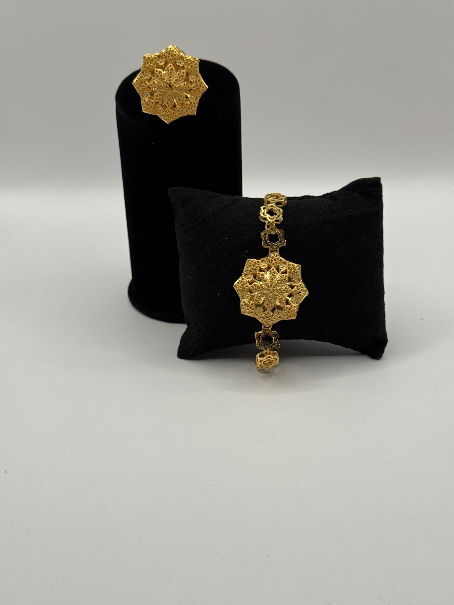 Opulent Grid Bracelet & Ring Duo