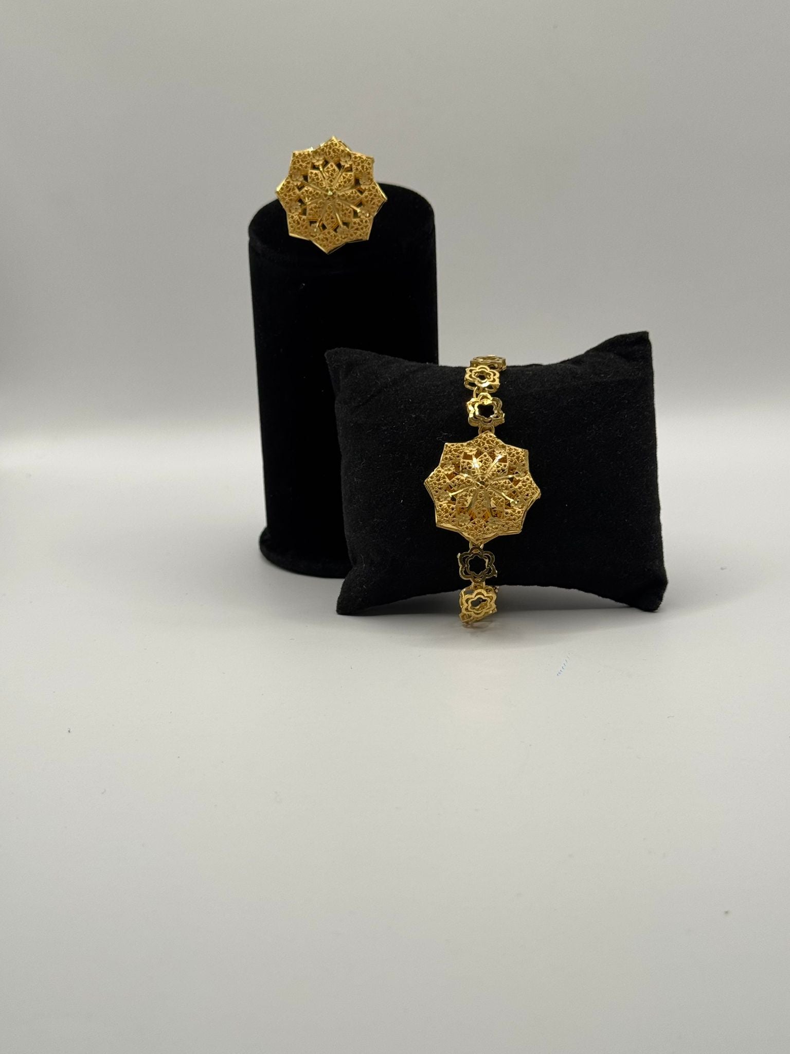 Opulent Grid Bracelet & Ring Duo