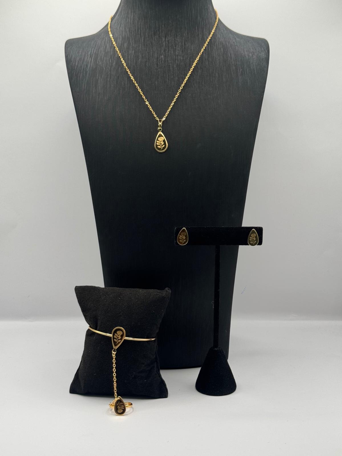 Golden Bloom Teardrop kids Jewelry Set