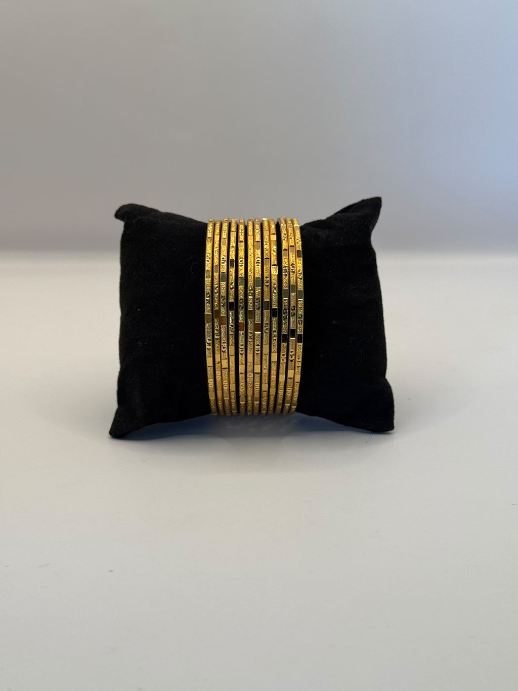 Classic Gold Textured Bangle Set