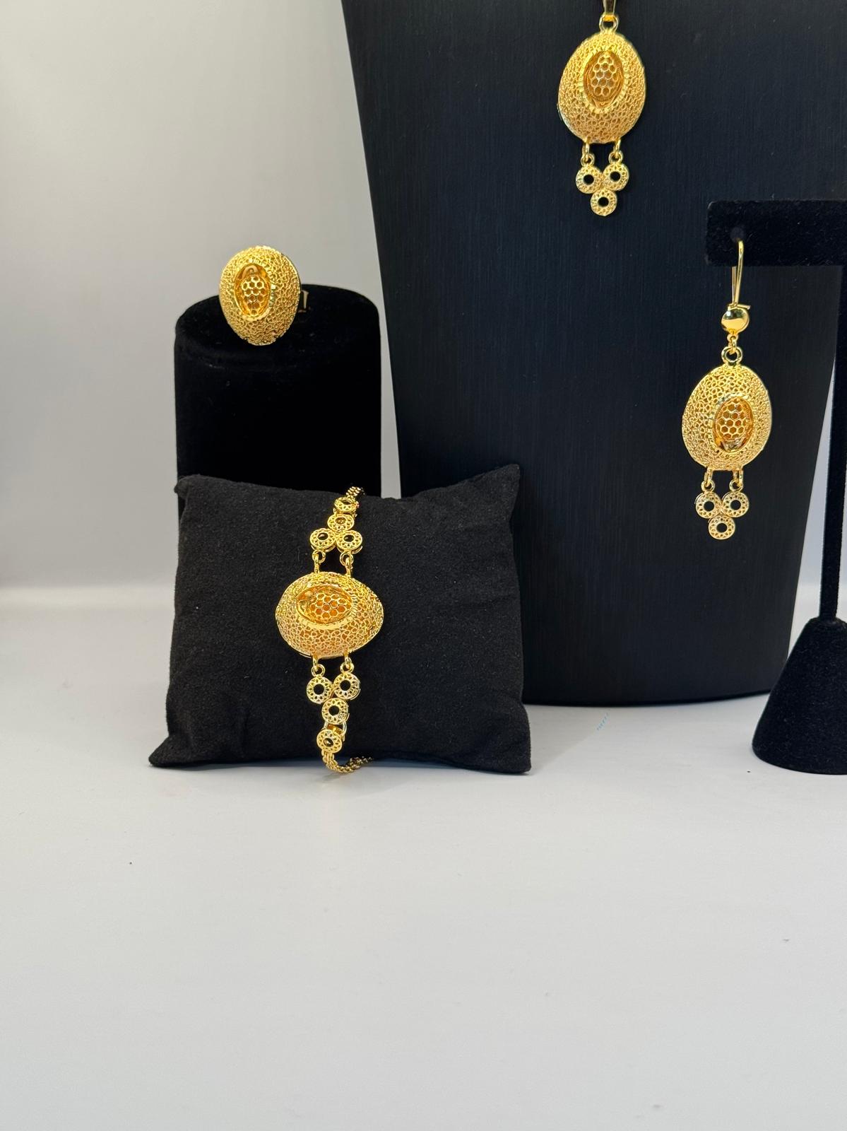 Mesh Gold Jewelry Set
